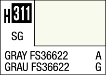 H311 Gray Satin Gloss Color Specification Label in English and German.