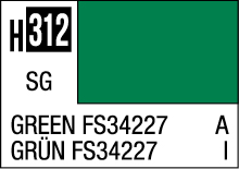 Vibrant H312 green color swatch for design, including multilingual labels and usage annotations.