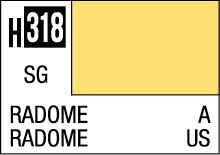 Bright yellow H318 Radome sign with clear black text for easy visibility.