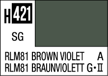H421 Color Swatch - RLM81 Brown Violet for Military Modeling and Art Applications.