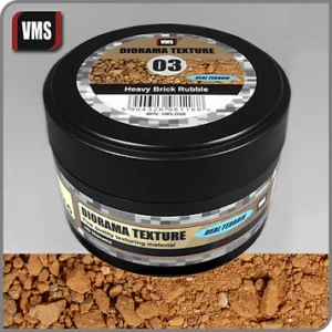 Heavy Brick Rubble texture in a sleek container for realistic diorama modeling.