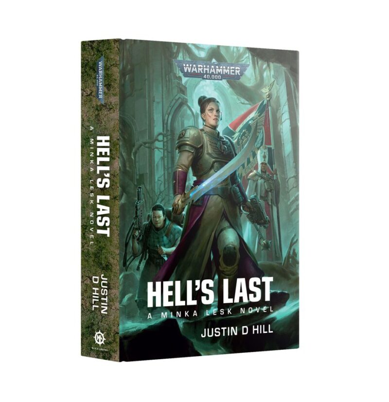 Epic cover of Battle for Survival in Hell’s Last featuring a heroic warrior in Warhammer.
