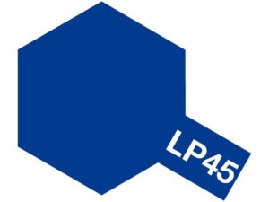 Vibrant blue hexagon with LP45 banner, symbolizing modernity and professionalism in design.