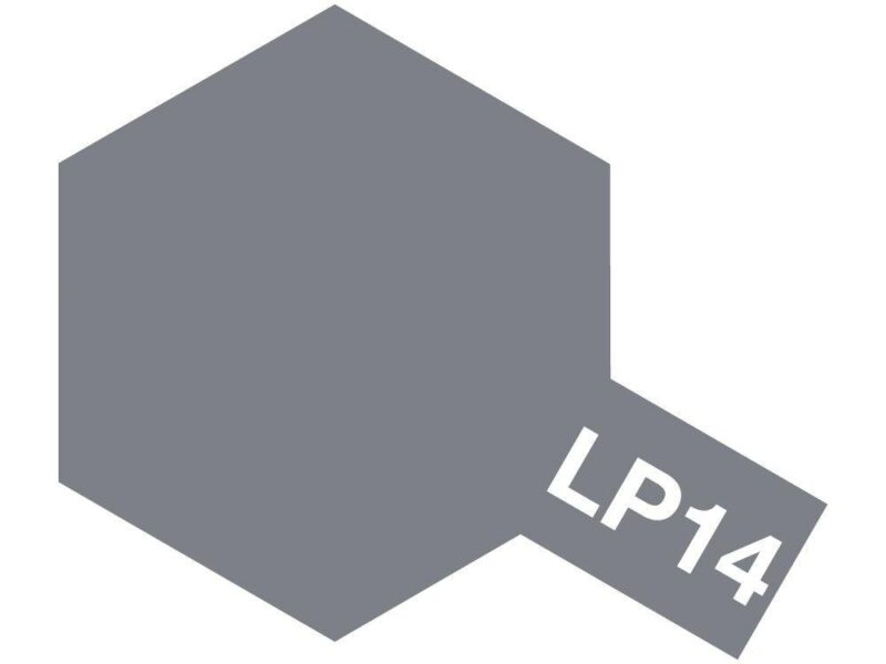 Modern gray hexagon with angled LP14 label, perfect for branding and design applications.