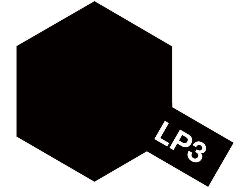 Black hexagon logo with LP3 label in white, showcasing modern minimalist design.