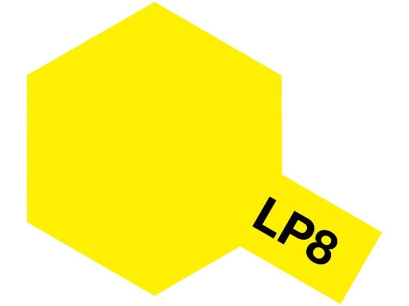 Vibrant yellow hexagon with LP8 label for branding and identification purposes.