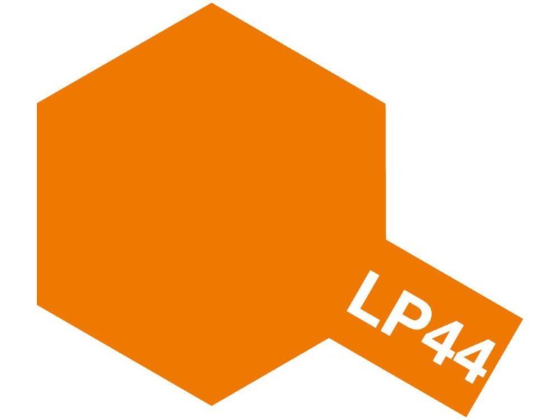 Bright orange hexagon with LP44 tag, symbolizing energy and modern design aesthetics.