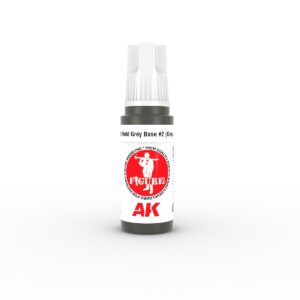 AK Highlight Grey Base #2 paint bottle for model painting enthusiasts with precision applicator.