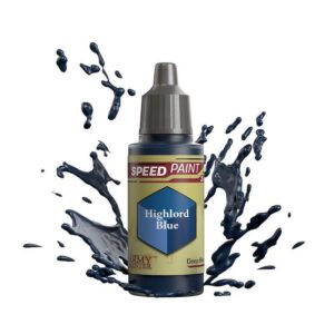 Highlord Blue Speed Paint bottle with vibrant splashes, perfect for quick and creative artistry.