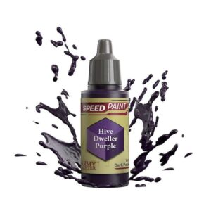 Vibrant Hive Dweller Purple speed paint in a splash, perfect for creative artists and hobbyists.