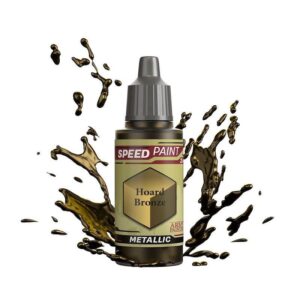Hoard Bronze speed paint bottle with dynamic splash, perfect for vibrant miniature painting.