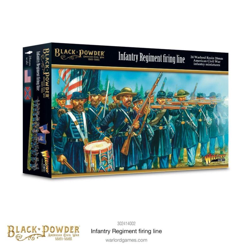 Infantry Regiment Firing Line set: 19th-century soldiers ready for battle in detailed miniatures.