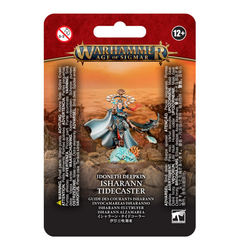 Isharann Tidecaster miniature from Warhammer: Age of Sigmar, featuring the Idoneth Deepkin faction.
