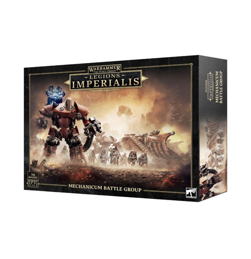 Warhammer Legions Imperialis box art features epic miniatures and a dramatic battlefield setting.