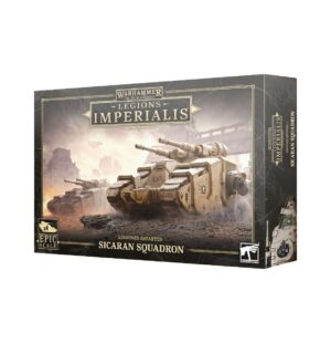 Sicaran Squadron model kit: Epic Scale tanks for immersive Warhammer Legions Imperialis battles.