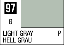 Versatile light gray color swatch 97, labeled with English and German names for design use.