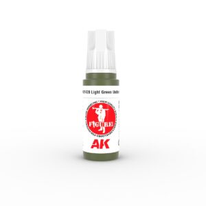 Light green model paint in a sleek bottle, ideal for precise detailing and creative projects.
