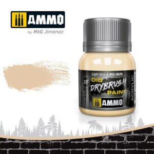 Light Skin acrylic drybrush paint by Ammo for model detailing and artistry.