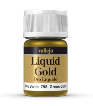 Vallejo Liquid Gold Paint - Oro Verde 795 for elegant artistic projects.
