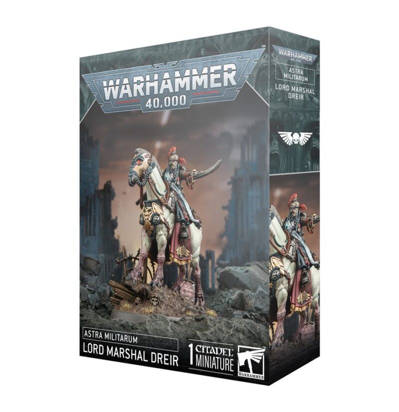 Lord Marshal Dreir miniature: Astra Militarum collectors edition showcasing grimdark Warhammer 40,000 artistry.