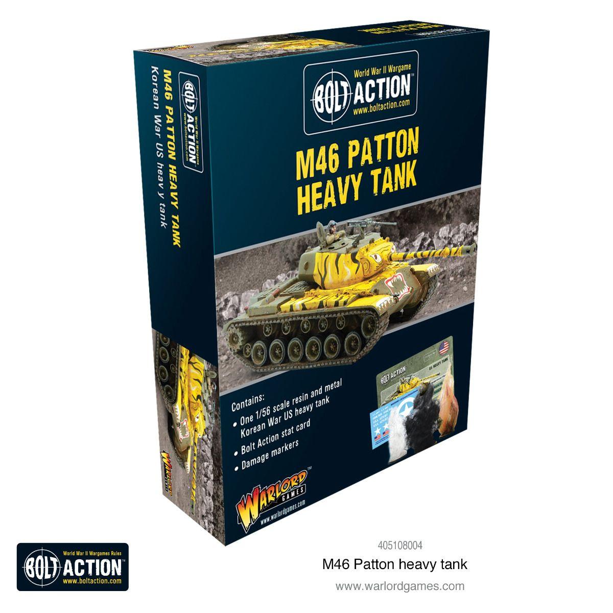 M46 Patton Tank Model Kit for Bolt Action, perfect for wargaming and model-building enthusiasts.