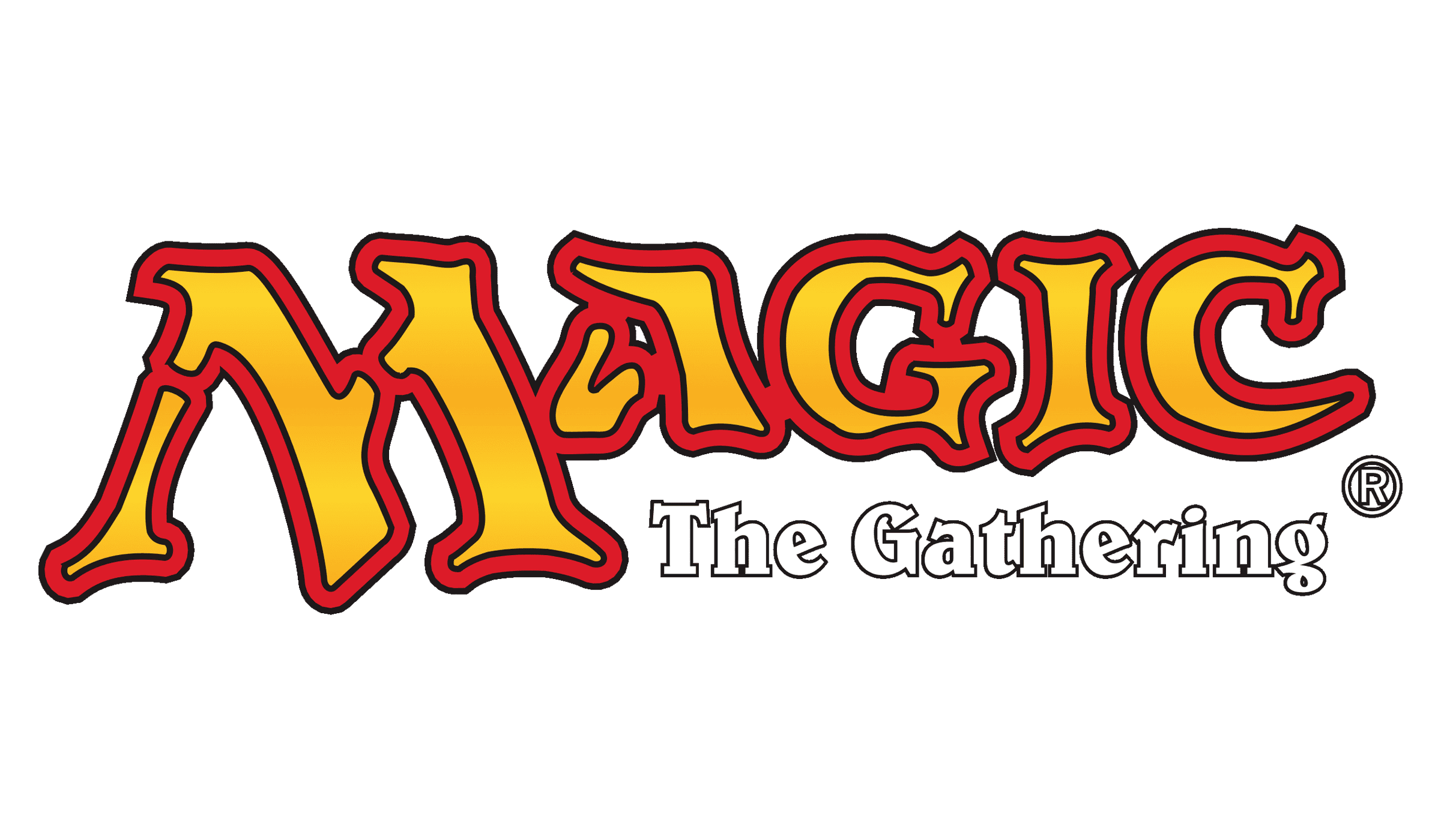 Magic: The Gathering logo showcasing vibrant fantasy and community on a bold black background.