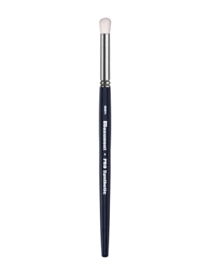 Stylish navy blue makeup brush with soft bristles for flawless blending of cosmetics.