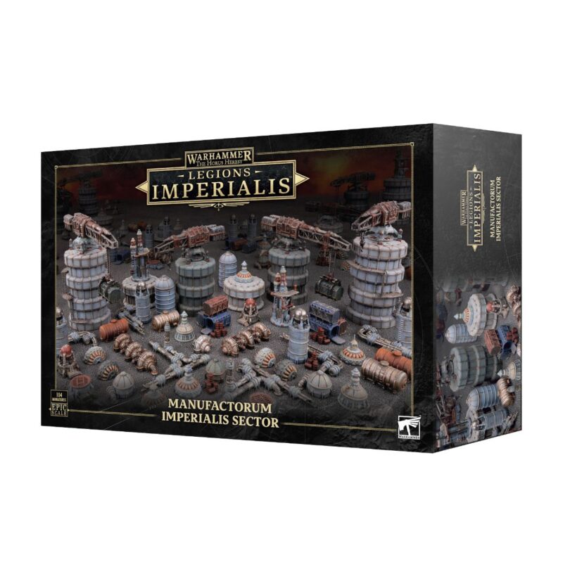 Warhammer 40K Manufactorum Imperialis Sector model kit: detailed industrial terrain for immersive gameplay.