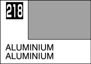 Sleek aluminium label 218, emphasizing clarity with bold text and modern minimalist design.
