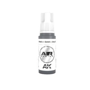 Medium Gunship Grey Airbrush Paint by AK Interactive for precise military model detailing.