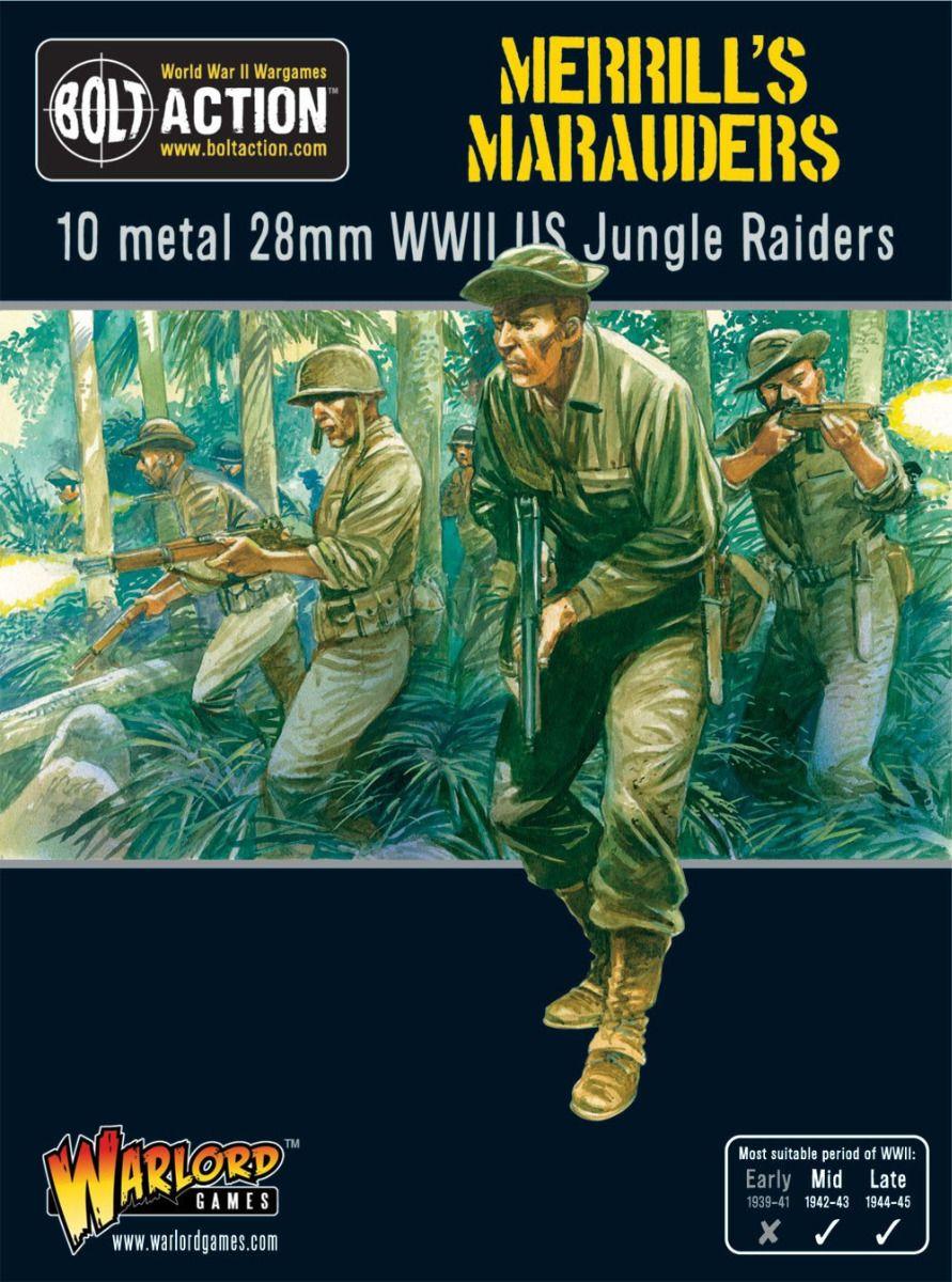Merrills Marauders: Tactical WWII jungle warfare miniatures game with detailed soldier figures.
