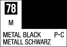 Metal Black paint label featuring color code 78, metallic finish, and German translation METALL SCHWARZ.