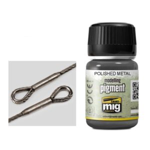 Polished metallic loops and Polished Metal pigment for realistic model crafting essentials.