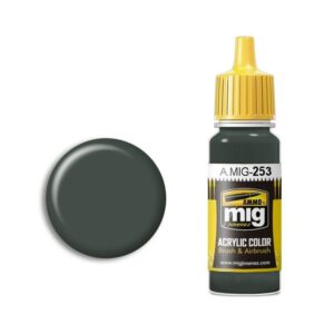 MIG Acrylic Paint A.MIG-253 Deep Green, perfect for modeling and artistic projects.