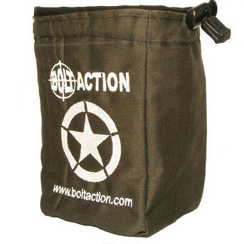 Compact olive green tactical bag with star design, ideal for outdoor activities and gaming.