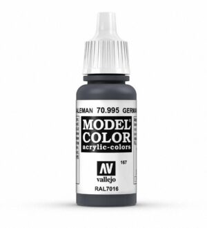 Vallejo Model Color Acrylic Paint in Anthracite Grey, perfect for detailed crafts and models.