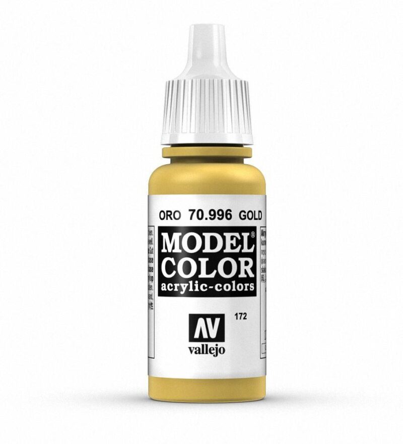 Vallejo Model Color 70.996 Gold Acrylic Paint for precise model painting and detailing.
