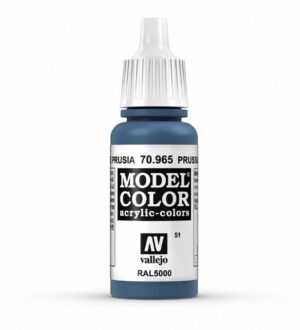 Vallejo Model Color Prussian Blue acrylic paint, 70.965, ideal for modeling and artistic projects.
