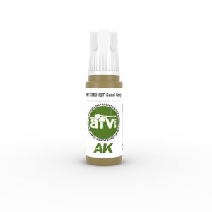 Cylindrical bottle of IDF Sand Grey paint for model and miniature painting.