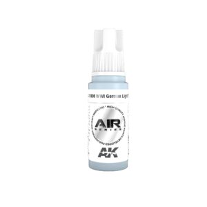 Light blue airbrush paint for precise model detailing and vibrant results. Ideal for hobbyists.