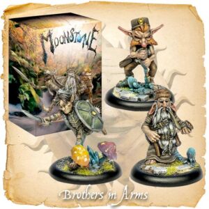 Whimsical Moonstone miniatures in a vibrant woodland scene, showcasing exquisite craftsmanship and playful details.