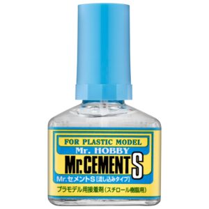 Mr. CEMENT S adhesive: essential clear glue for precision plastic model assembly.