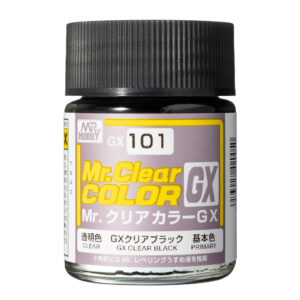 Mr. Hobby Clear GX Paint - GX 101 in Black Tint for precise model detailing.