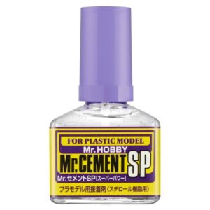 Mr. Hobby Cement SP: Clear adhesive for precision bonding in plastic modeling projects.