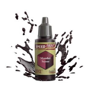 Bold burgundy speed paint Murder Scene for dynamic, creative art projects and quick-drying effects.