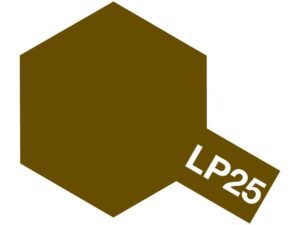 Muted olive brown hexagonal color swatch LP25 for versatile design applications.