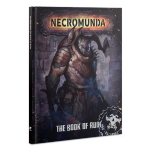 Necromunda: The Ultimate Guide to Ruin and Chaos features a gritty armored warrior in urban chaos.