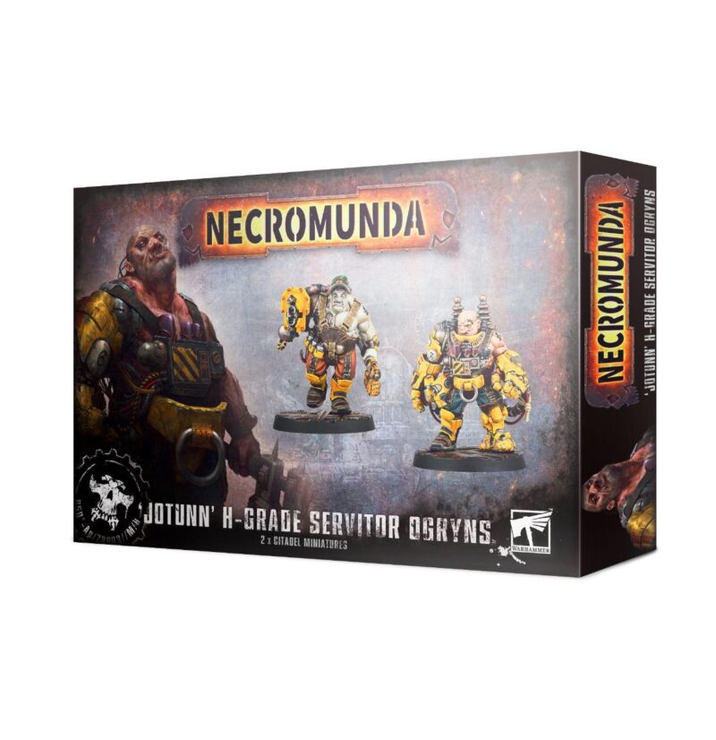 Necromunda: Jotunn H-Grade Servitors set features dynamic miniatures in a dystopian sci-fi setting.