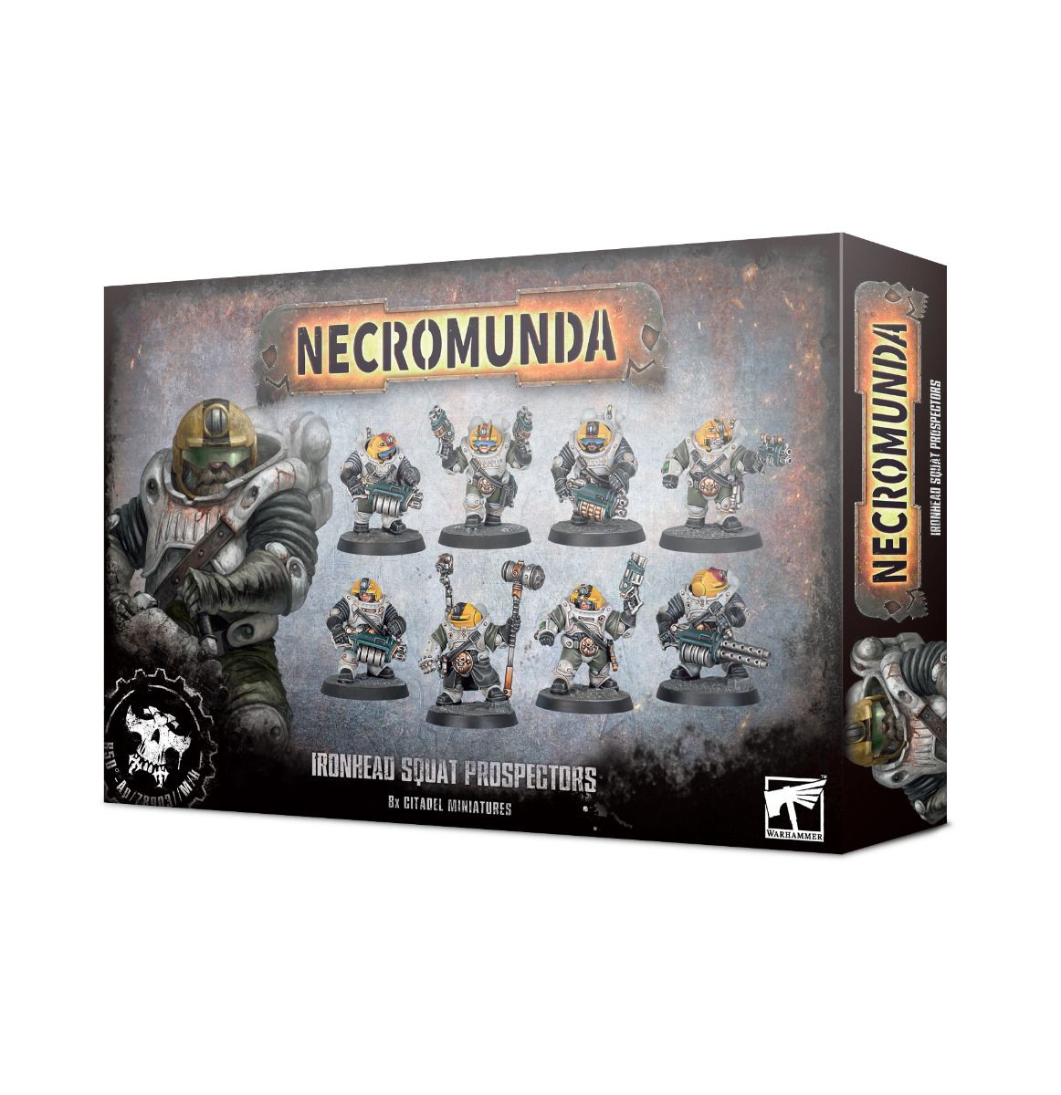 Necromunda Konneval Squad Prospectors: Detailed miniatures for intense tabletop strategy in a dystopian universe.