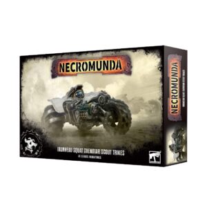 Necromunda Scout Trike Expansion Pack showcases rugged vehicles for dark, tactical gameplay in a dystopian setting.